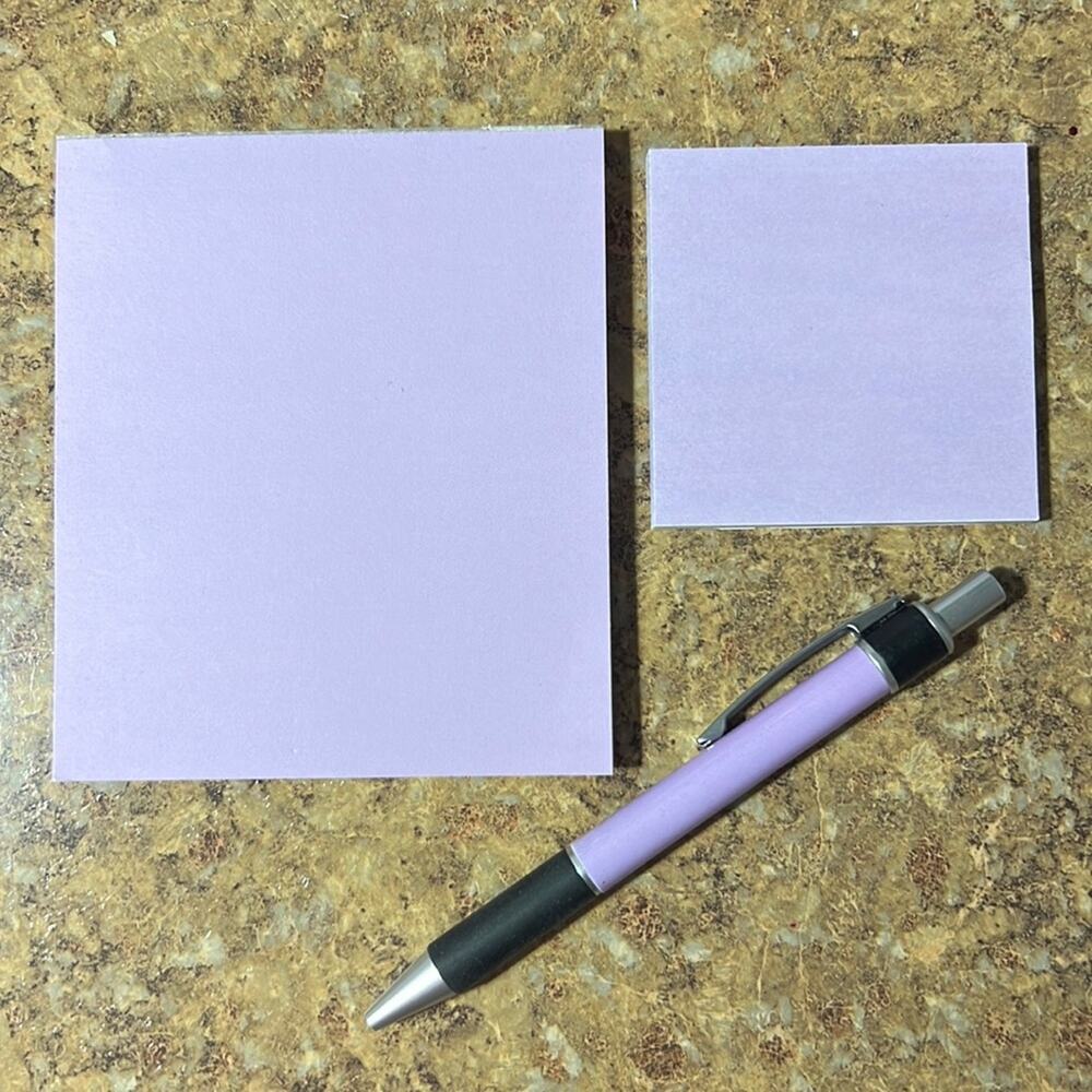 Lavender Note Pad, Sticky Notes, and Pen Set